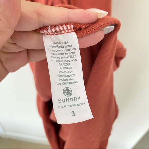 SUNDRY Coral Ruched Halter Slit MIDI Dress - Picture 6 of 11